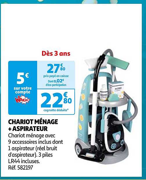 CHARIOT MÉNAGE + ASPIRATEUR