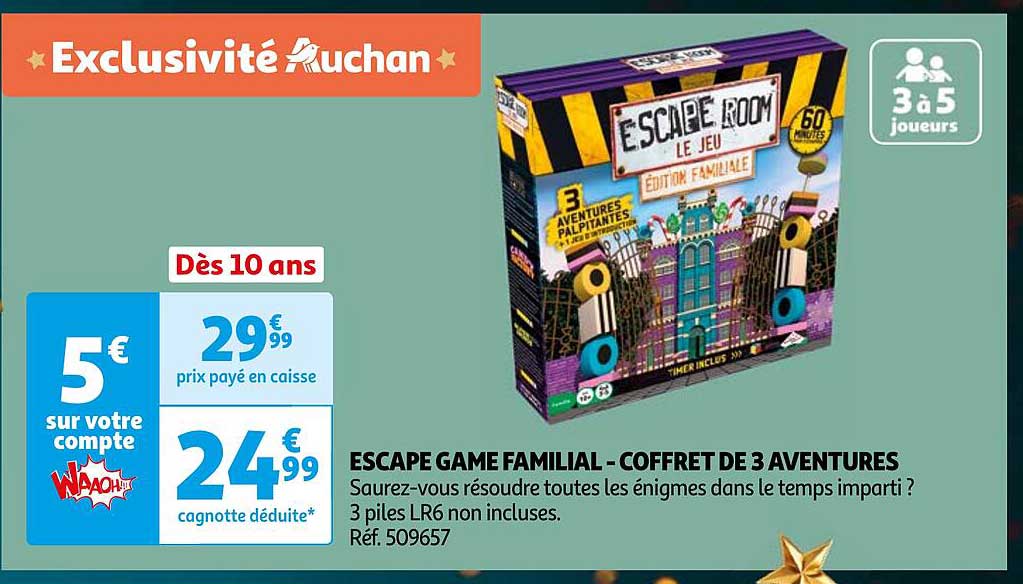 ESCAPE GAME FAMILIAL - COFFRET DE 3 AVENTURES