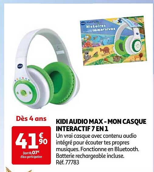 KIDI AUDIO MAX - MON CASQUE INTERACTIF 7 EN 1