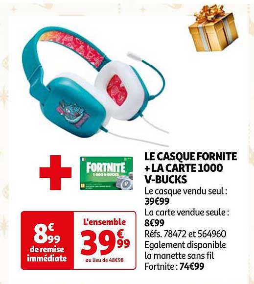 LE CASQUE FORNITE + LA CARTE 1000 V-BUCKS