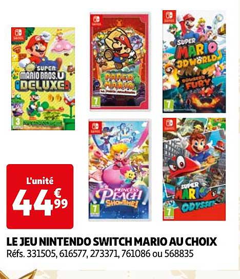 LE JEU NINTENDO SWITCH MARIO AU CHOIX