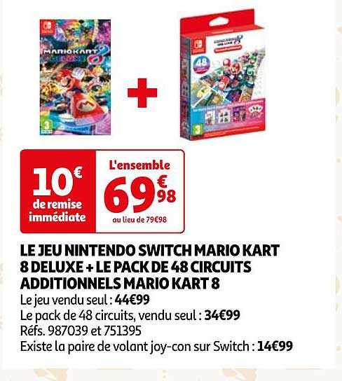 LE JEU NINTENDO SWITCH MARIO KART 8 DELUXE + LE PACK DE 48 CIRCUITS ADDITIONNELS MARIO KART 8