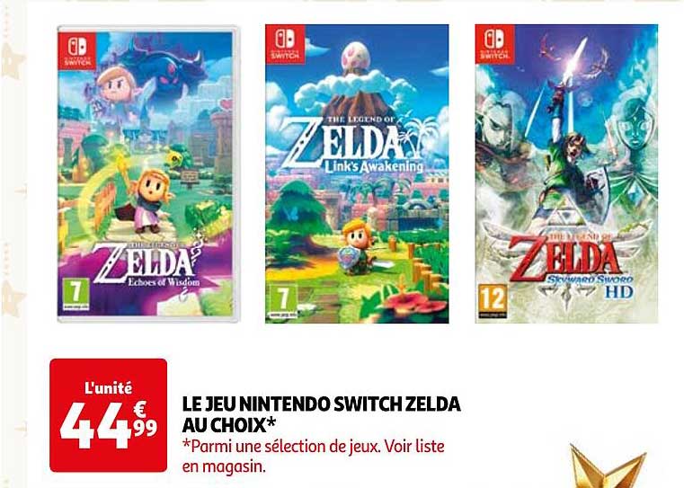 LE JEU NINTENDO SWITCH ZELDA AU CHOIX*