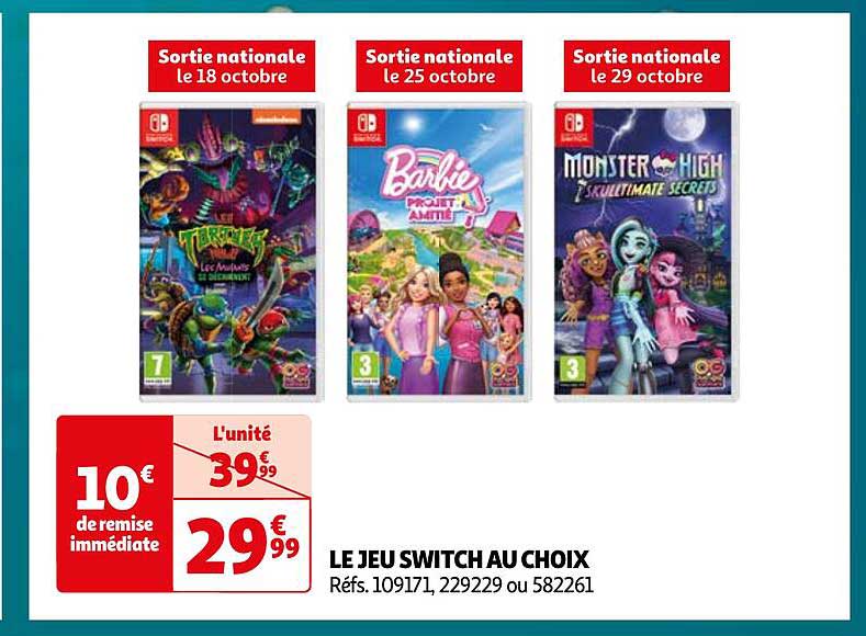 LE JEU SWITCH AU CHOIX