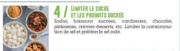 Limiter le sucre et les produits sucrés