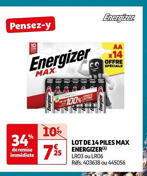 LOT DE 14 PILES MAX ENERGIZER