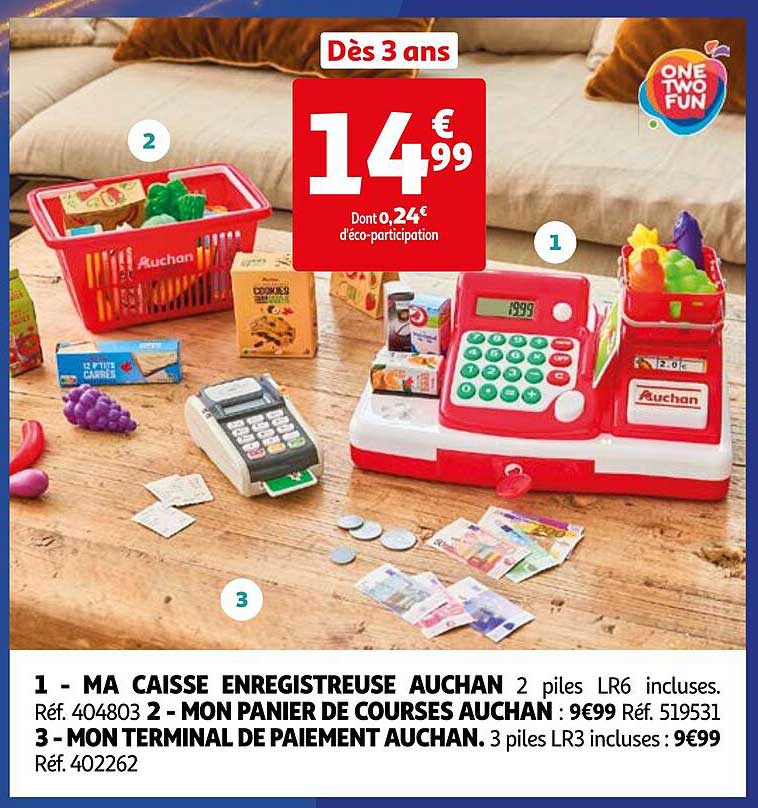 MA CAISSE ENREGISTREUSE AUCHAN  
MON PANIER DE COURSES AUCHAN  
MON TERMINAL DE PAIEMENT AUCHAN  