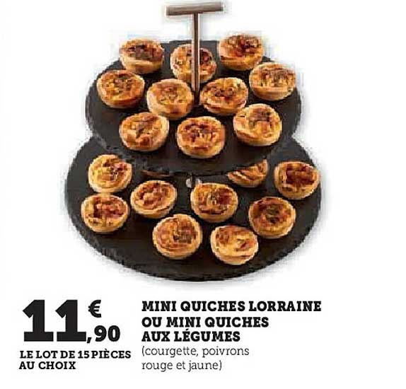 MINI QUICHES LORRAINE OU MINI QUICHES AUX LÉGUMES