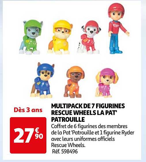 MULTIPACK DE 7 FIGURINES RESCUE WHEELS LA PAT' PATROUILLE