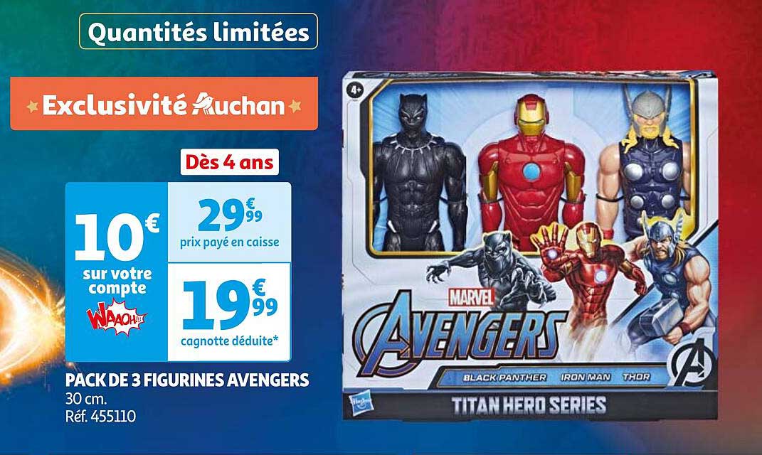 PACK DE 3 FIGURINES AVENGERS