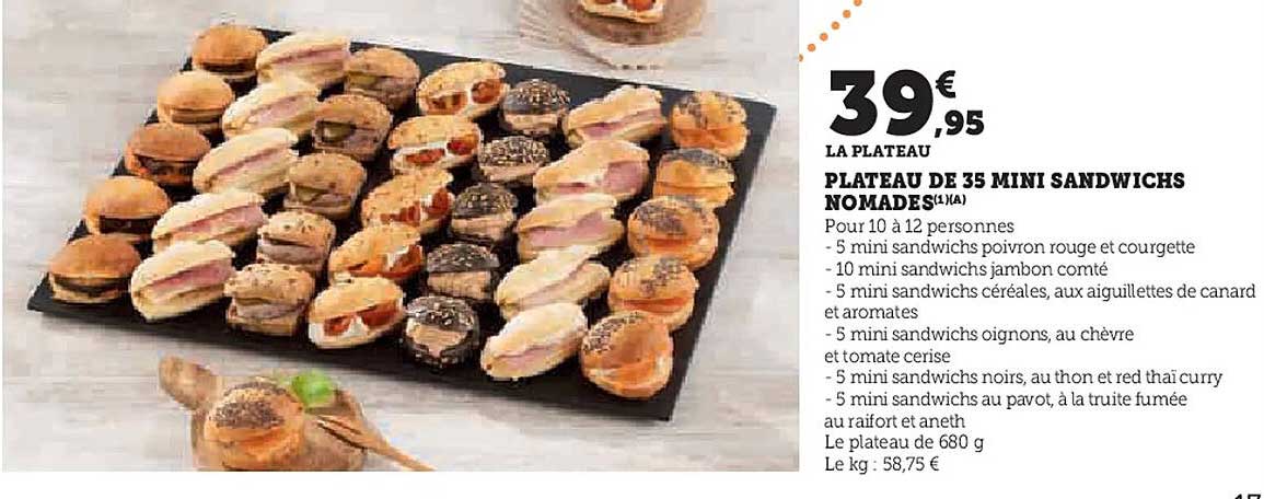 PLATEAU DE 35 MINI SANDWICHS NOMADES