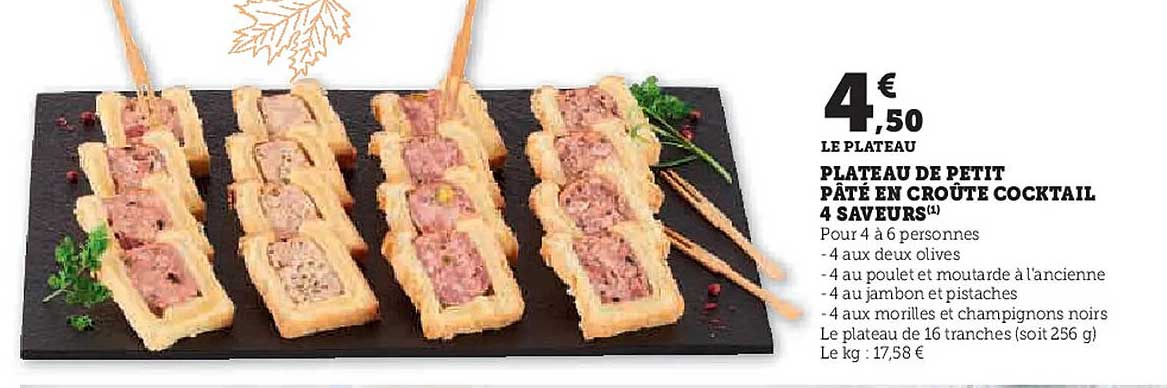 PLATEAU DE PETIT PÂTÉ EN CROÛTE COCKTAIL 4 SAVEURS