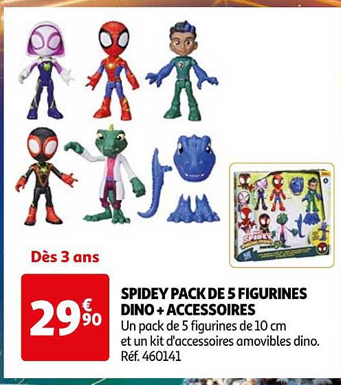 SPIDEY PACK DE 5 FIGURINES DINO + ACCESSOIRES