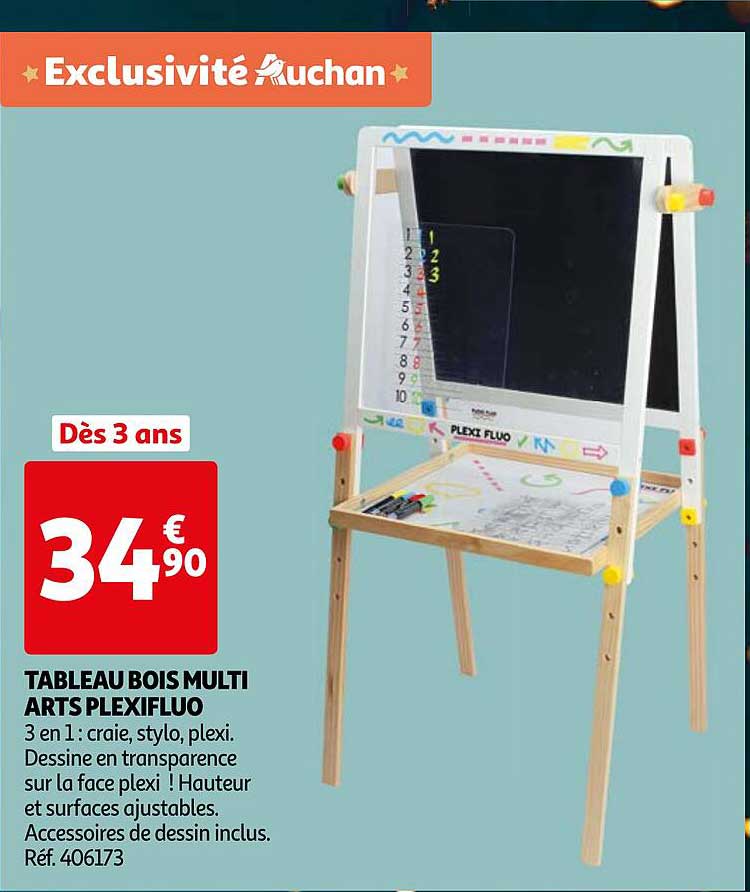 TABLEAU BOIS MULTI ARTS PLEXIFLUO