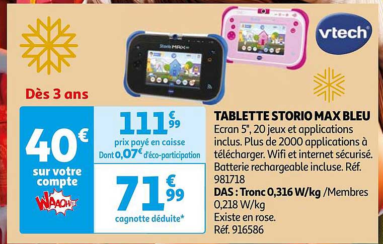 TABLETTE STORIO MAX BLEU