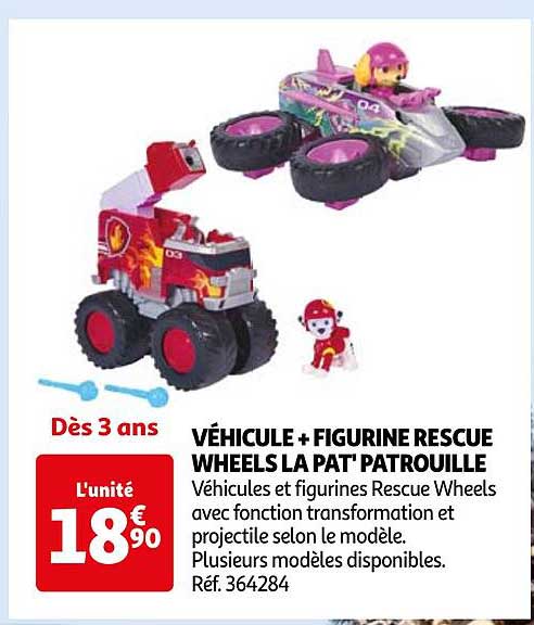 VÉHICULE + FIGURINE RESCUE WHEELS LA PAT' PATROUILLE