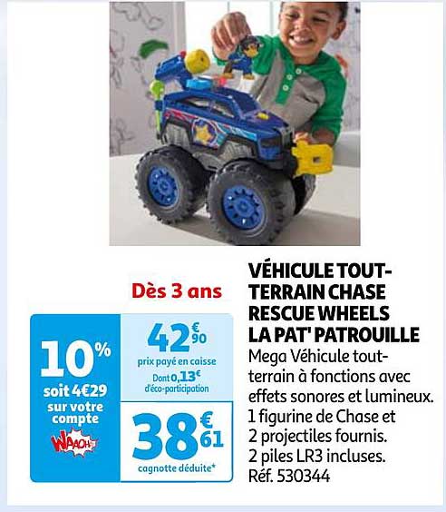 VÉHICULE TOUT-TERRAIN CHASE RESCUE WHEELS LA PAT'PATROUILLE