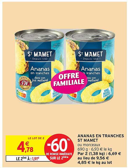 ANANAS EN TRANCHES ST MAMET