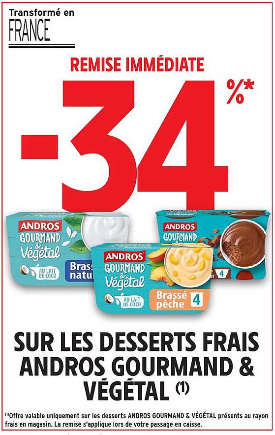 ANDROS GOURMAND & VÉGÉTAL SUR LES DESSERTS FRAIS