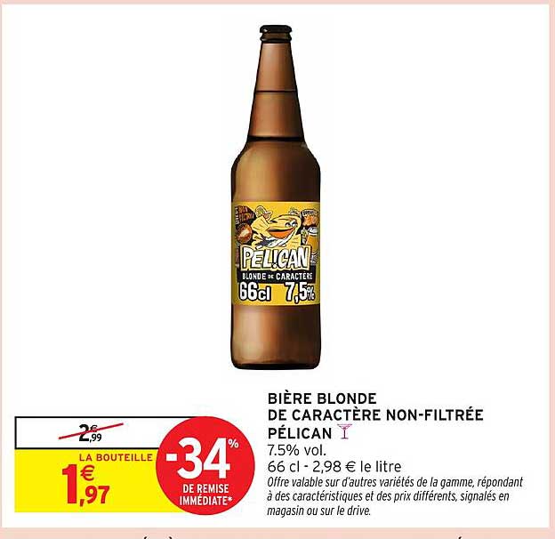 BIÈRE BLONDE DE CARACTÈRE NON-FILTRÉE PÉLICAN