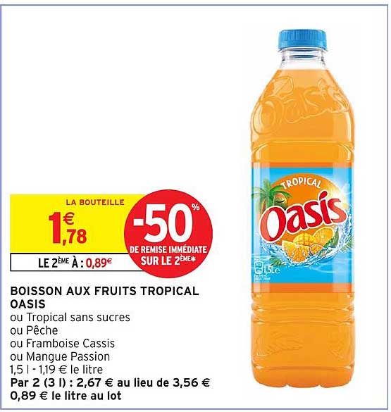 BOISSON AUX FRUITS TROPICAL OASIS