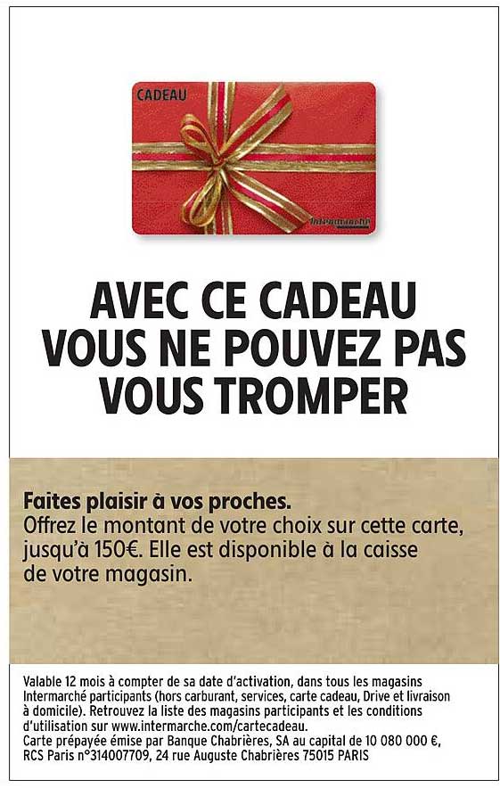 CADEAU AVEC CE CADEAU VOUS NE POUVEZ PAS VOUS TROMPER