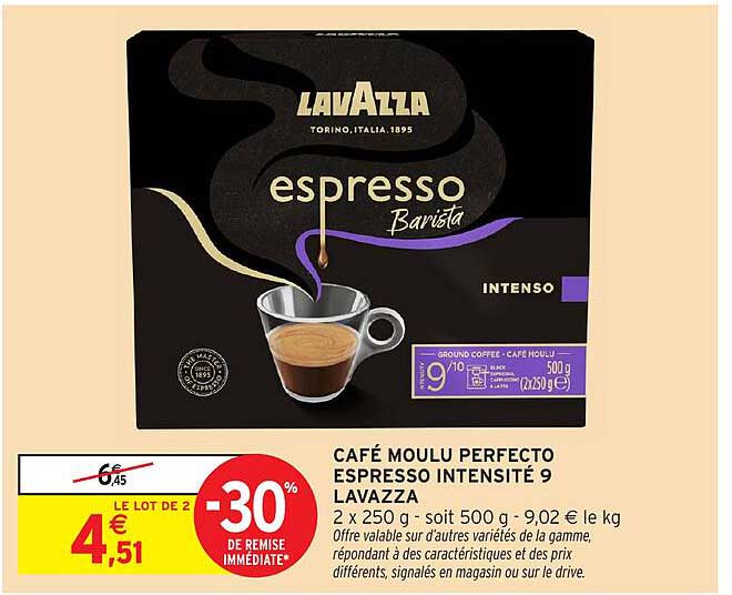 CAFÉ MOULU PERFECTO ESPRESSO INTENSITÉ 9 LAVAZZA