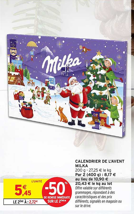 CALENDRIER DE L'AVENT MILKA