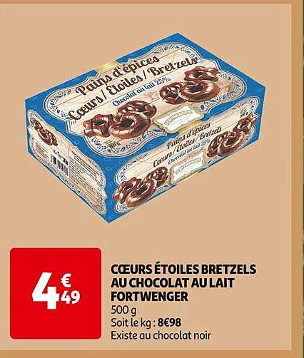 Cœurs étoiles bretzels au chocolat au lait Fortwenger