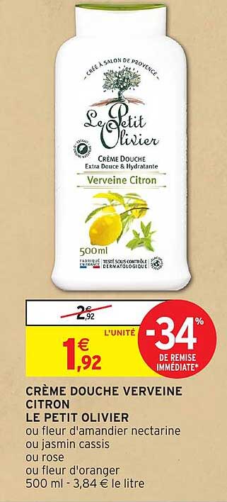 CRÈME DOUCHE VERVEINE CITRON LE PETIT OLIVIER