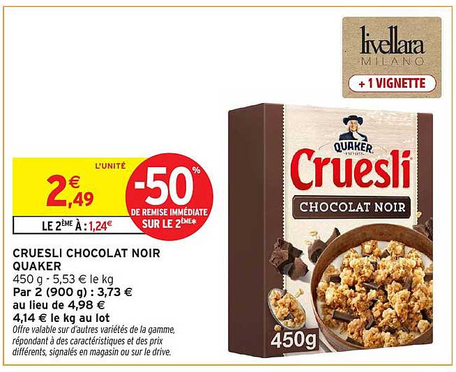 CRUESLI CHOCOLAT NOIR QUAKER