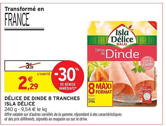 DÉLICE DE DINDE 8 TRANCHES ISLA DÉLICE