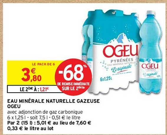 EAU MINÉRALE NATURELLE GAZEUSE OGEU