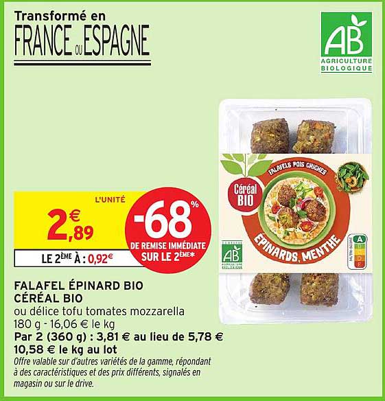 FALAFEL ÉPINARD BIO CÉRÉAL BIO