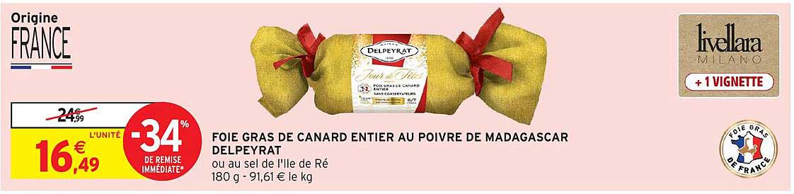 FOIE GRAS DE CANARD ENTIER AU POIVRE DE MADAGASCAR DELPEYRAT