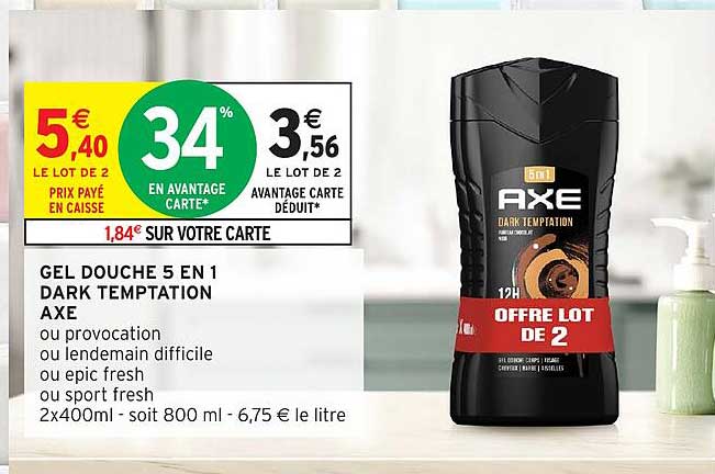 GEL DOUCHE 5 EN 1 DARK TEMPTATION AXE