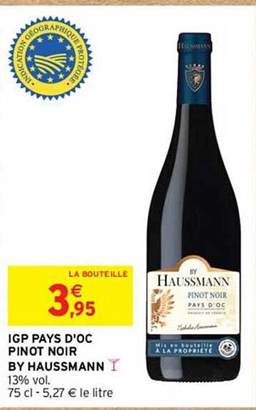 IGP PAYS D'OC PINOT NOIR BY HAUSSMANN