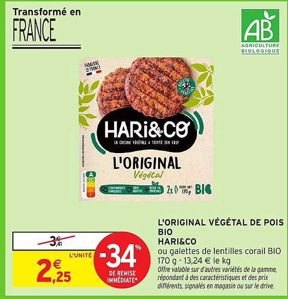 L'ORIGINAL VÉGÉTAL DE POIS BIO