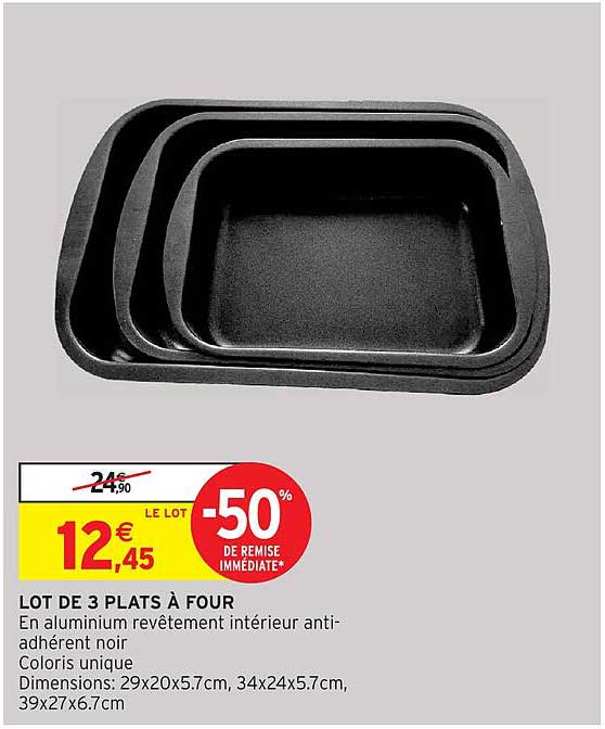 LOT DE 3 PLATS À FOUR