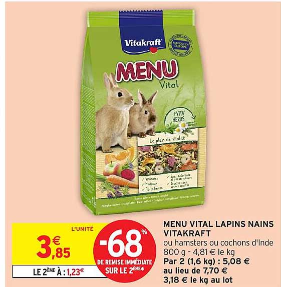 MENU VITAL LAPINS NAINS VITAKRAFT