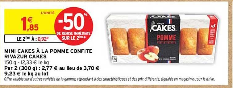 MINI CAKES À LA POMME CONFITE RIVAZUR CAKES