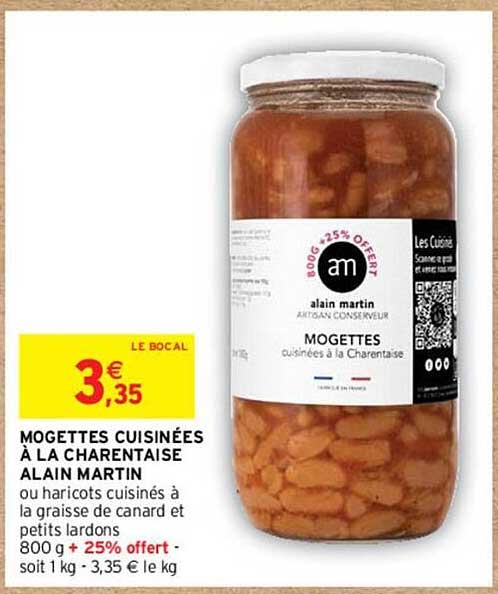 MOGETTES CUISINÉES À LA CHARENTAISE ALAIN MARTIN