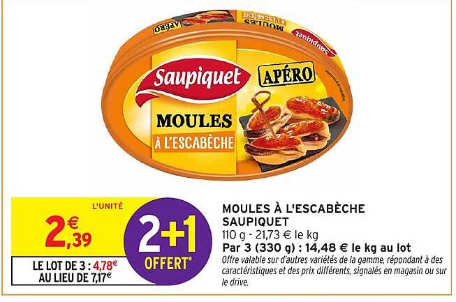 MOULES À L'ESCABÈCHE SAUPIQUET