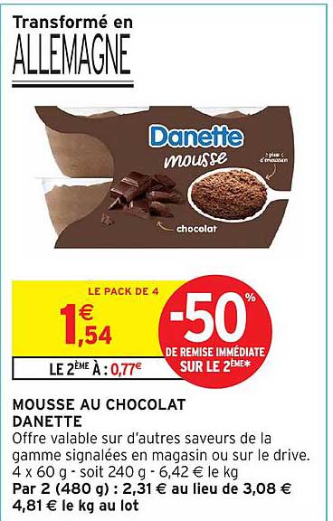 MOUSSE AU CHOCOLAT DANETTE