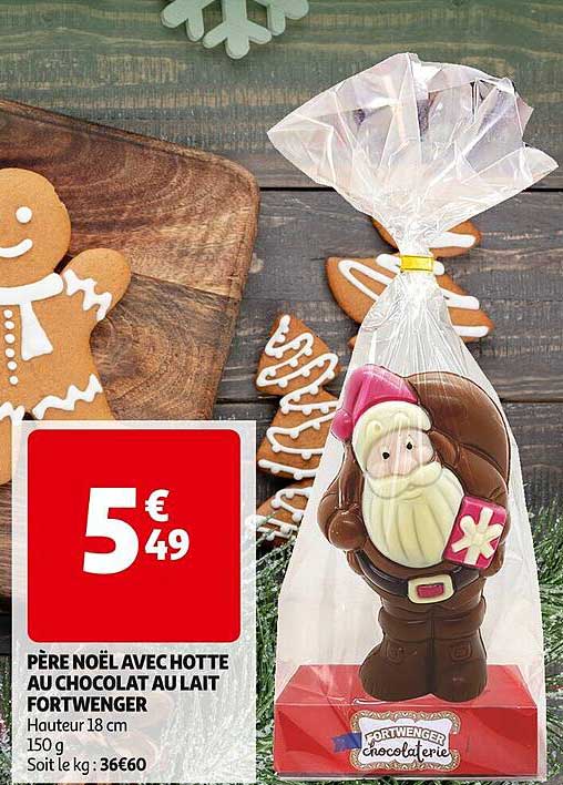 PÈRE NOËL AVEC HOTTE AU CHOCOLAT AU LAIT FORTWENGER