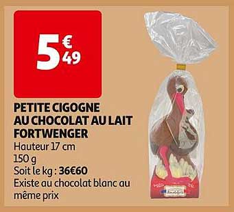 PETITE CIGOGNE AU CHOCOLAT AU LAIT FORTWENGER