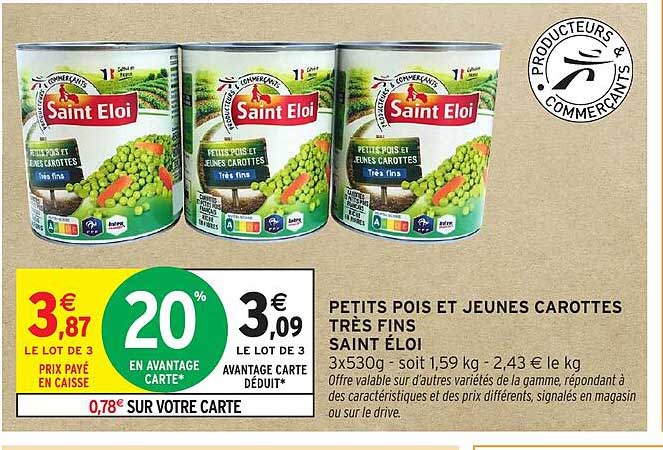 PETITS POIS ET JEUNES CAROTTES TRÈS FINS SAINT ÉLOI