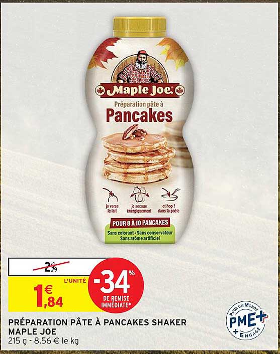 PRÉPARATION PÂTE À PANCAKES SHAKER MAPLE JOE