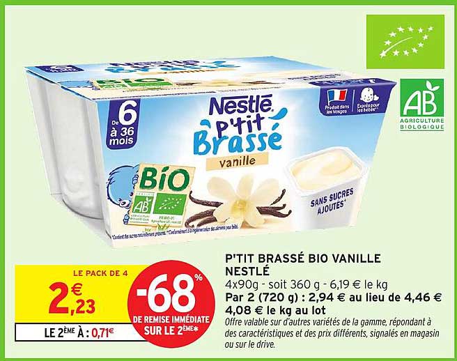 P'tit Brassé BIO vanille NESTLÉ