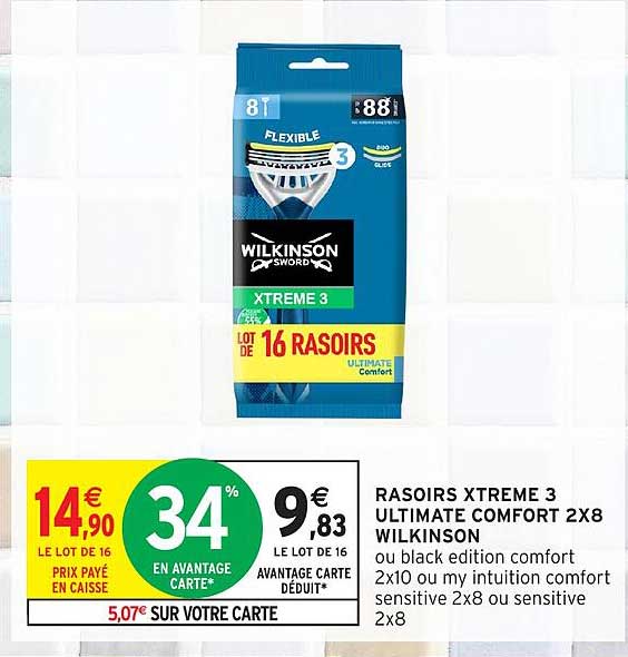 RASOIRS XTREME 3 ULTIMATE COMFORT 2X8 WILKINSON